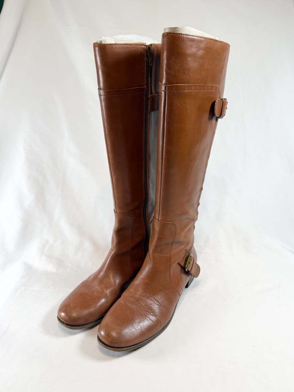 Nine West Vintage America Collection Women's 9 M Tall Leather Riding Boots Cogna